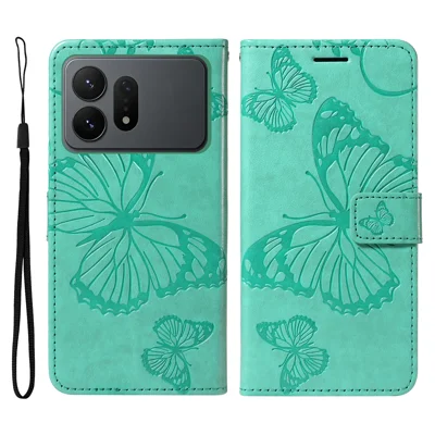  For Samsung Galaxy S27 Ultra Wallet Case Floral Butterfly Imprinted Leather Phone Cover Stand -  Green