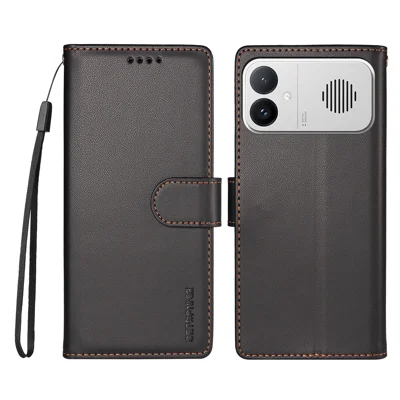 BETOPNICE pour Xiaomi Redmi K90 Ultra 5G / Xiaomi Redmi K90 Max 5G 006 Étui Portefeuille avec Protection RFID, Support, Housse en Cuir avec Sangle de Poignet - Noir