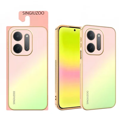 SINGIUZOO For Xiaomi Redmi 17C 5G Case Electroplated AG Matte Gradient Color PC + TPU Phone Cover - Pink