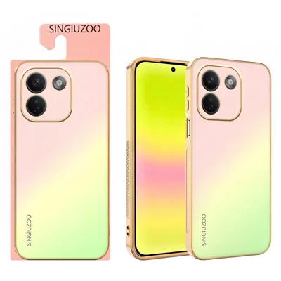 SINGIUZOO For Xiaomi Redmi Note 17 Pro Max 5G  /  17 Pro+ 5G Case Electroplated AG Matte Gradient Color PC + TPU Phone Cover - Pink