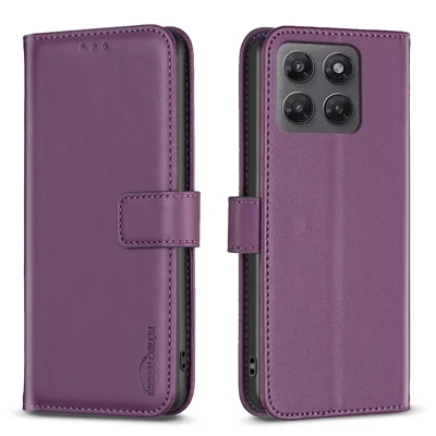 BINFEN COLOR pour Motorola Moto G37 Power 5G / Motorola Moto G47 5G / Motorola Moto G37 5G BF17 Étui de téléphone Étui portefeuille folio à clapet en cuir - Violet foncé