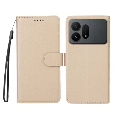  For Samsung Galaxy S27 Ultra Case RFID Blocking 3 Card Slots PU Leather Phone Cover with Wrist Strap - Creamy White