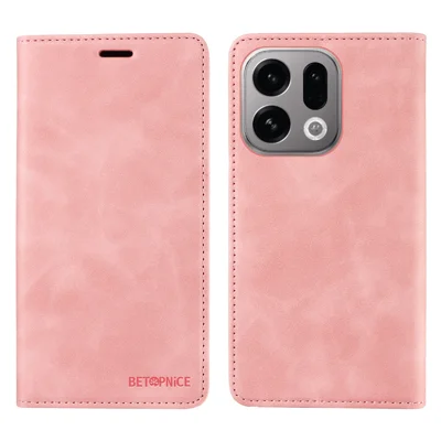  BETOPNICE for Oppo Find X10 E 5G Case  Magnetic Closure RFID Blocking Wallet Stand Leather Phone Cover - Pink