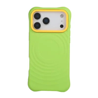 Til iPhone 18 Pro Max / 17 Pro Max Magnetisk Hylster med Farveblokdesign og Bølgestruktur i PC + TPU Telefonbagdæksel - Grøn