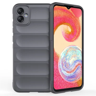 غطاء خلفي ناعم ومتين لهاتف Samsung Galaxy A04e 4G / F04 4G / M04 4G، غطاء واقي من الخدوش ومقاوم للسقوط - رمادي داكن