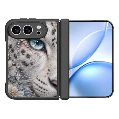 For iPhone Duo Case Leopard Pattern Hinge Protection Anti Drop TPU Phone Cover - Style A