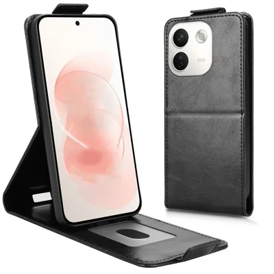 For Xiaomi Redmi Note 17 Pro Max 5G  /  Poco X8 Power 5G Stand Case Magnetic Clasp Vertical Flip Leather Phone Cover with Card Holder - Black