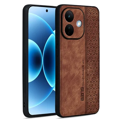 AZNS Phone Case For Xiaomi Redmi Note 17 5G (Global)  /  17 4G (Global)  /  17 (India / China) 5G PU Leather Covered TPU Protective Cover - Brown