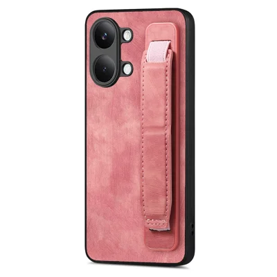 For Xiaomi Poco X8 Pro Max 5G / Redmi Turbo 5 Max 5G Case with Wristband Kickstand Leather + TPU Phone Cover - Pink