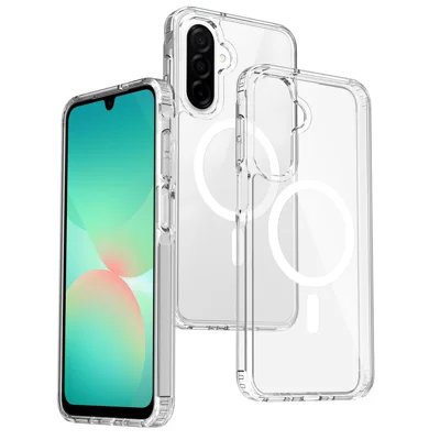 Magnetic Case for Samsung Galaxy A26 5G / A18 4G / A17 5G / A17 4G / A16 5G / A16 4G , 2.0mm Scratch Resistant TPU + PC Phone Cover - Transparent