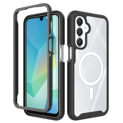 Magnetic Case for Samsung Galaxy A18 4G / A17 5G / A17 4G / A26 5G / A16 5G / A16 4G , Shockproof PC + TPU 2 in 1 Phone Cover -  Black