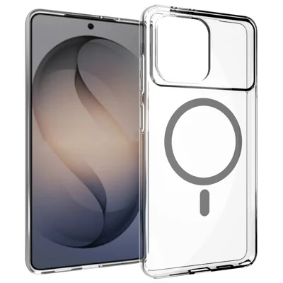 For Samsung Galaxy S27 Ultra Magnetic Case Watermark-Resistant TPU Phone Back Cover - Transparent