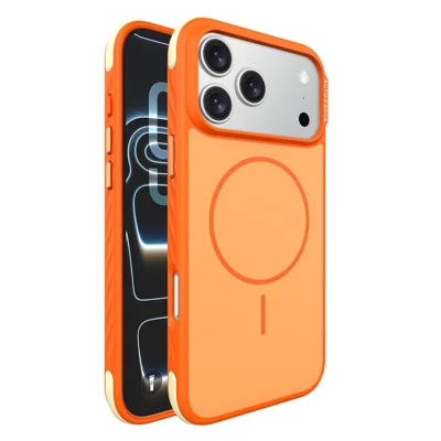 For iPhone 18 Pro Max / 17 Pro Max Magnetisk Case Kompatibel med MagSafe Dobbeltfarvet Matt TPU + PC Telefonbeskyttelse - Orange