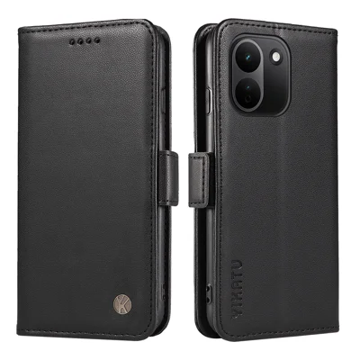  YIKATU for Xiaomi Redmi Note 17 Pro+ 5G / Xiaomi Redmi Note 17 Pro Max 5G Wallet Phone Case  YK-003 Leather Stand Cover -  Black