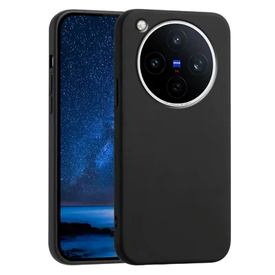  For vivo X500 Pro 5G Case Soft TPU Anti-Drop Non-Slip Texture Phone Cover - Black