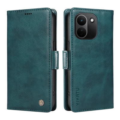  YIKATU for Xiaomi Redmi Note 17 Pro+ 5G / Xiaomi Redmi Note 17 Pro Max 5G Case  YK-007 Litchi Texture PU Leather Wallet Phone Cover - Blue