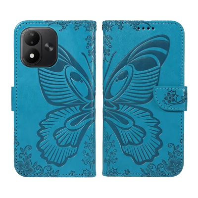  For Xiaomi Redmi Note 17 4G (Global) / Xiaomi Redmi Note 17 (India/China) 5G / Xiaomi Redmi Note 17 5G (Global) Case Butterfly Pattern PU Leather Folio Flip Phone Cover -  Blue