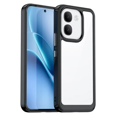For vivo V80 Lite 5G Phone Case TPU + Acrylic Protective Clear Phone Cover - Black