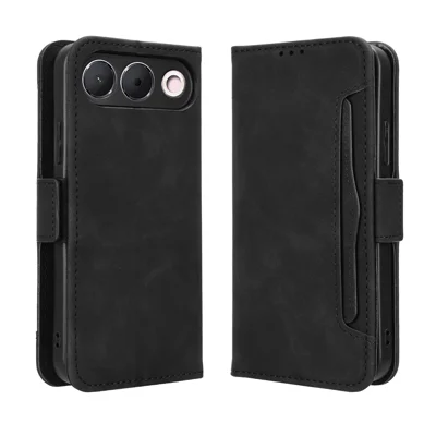  For Oppo A7 Pro 5G Leather Case Phone Wallet Cover with Multiple Card Slots - Black