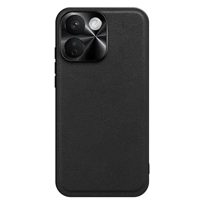 För Xiaomi Redmi Note 17 Pro Max 5G-skåll PU + TPU + PC mobilbaksida med metalllinsram - Svart