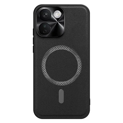For Xiaomi Redmi Note 17 Pro Max 5G Case PU TPU PC Phone Back Cover with Metal Lens Frame - Black