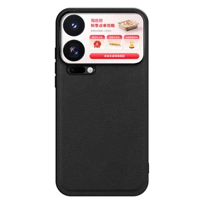 For Xiaomi 18 Pro Max Case PU + TPU + PC Phone Back Cover with Metal Lens Frame - Black