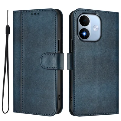  For Xiaomi Redmi Note 17 5G (Global) / Xiaomi Redmi Note 17 (India/China) 5G / Xiaomi Redmi Note 17 4G (Global) Cases Wallet Stand Retro Texture Leather Phone Cover with Lanyard - Blue