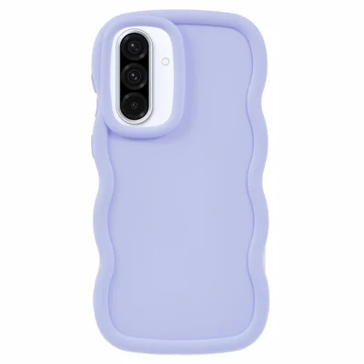For Samsung Galaxy A27 5G Case TPU Beskyttelsesdæksel med Unik Krøllet Bølge Ramme - Lilla