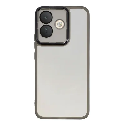 TPU-telefoonhoesje met geëlectroplateerde cameraframe voor Xiaomi Redmi Note 17 Pro 5G - Transparant Zwart