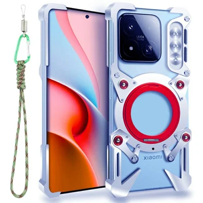 For Xiaomi 17 Max Bumper Case Kickstand Aluminum Alloy Magnetic Phone Cover with Wrist Strap - Silver