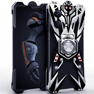 Funda de aluminio mecanizado con diseño hueco para Xiaomi Poco X8 Pro Max 5G, con soporte de anillo - Como se muestra