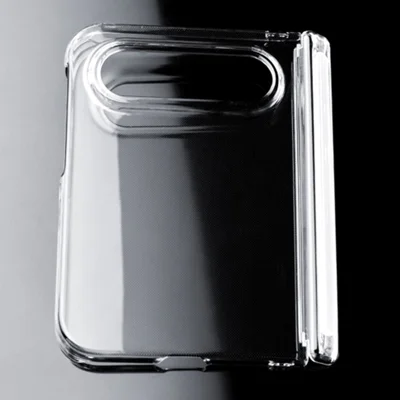 Für Xiaomi 18 Fold Hülle Dual-Achse UV Glanz Faltbares Handy Cover - Transparent