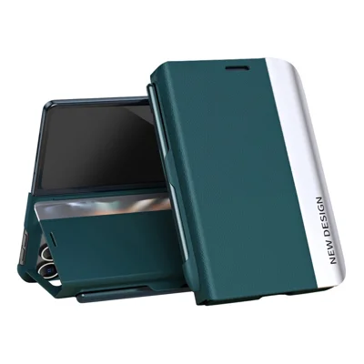 For iPhone Duo Case Stand Shockproof Pen Slot PU + PC Phone Cover with Stylus - Green