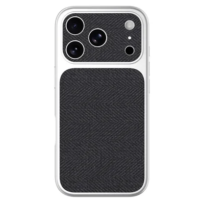 For iPhone 18 Pro  /  17 Pro Case Full Camera Protection Precision Cutouts PU Leather Coated PC TPU Silver Edge Phone Cover - Denim Texture