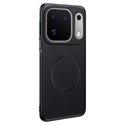 For Oppo Find X10 Pro Max 5G Magnetic Case Leather Coated TPU + PC Phone Cover - Black