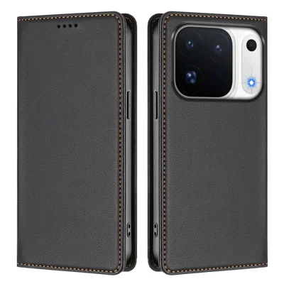  For Oppo Find X10 Pro Max 5G Leather Wallet Case Magnetic Closure RFID Blocking Phone Cover - Black