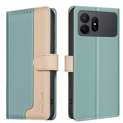 BINFEN COLOR dla Samsung Galaxy S27 Ultra Skórzana Obudowa Wielokolorowa z Blokadą RFID, Portfel z Funkcją Stojaka - Zielony