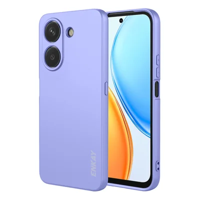 HAT PRINCE لجهاز Honor X7e 4G ENKAY غطاء خلفي من السيليكون السائل بحافة مستقيمة لهاتف محمول - أرجواني