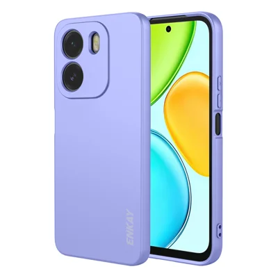 HAT PRINCE para Honor X6e 4G ENKAY Funda de silicona líquida, cubierta trasera para teléfono celular con borde recto - Morado