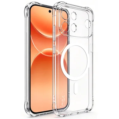  IMAK for Oppo A7 Pro Max 5G Magnetic Case Airbag Shockproof Protection TPU Phone Cover - Transparent