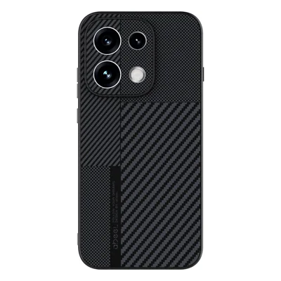 ABEEL Para Oppo Reno16 Pro 5G (Global) Capa Magnética Light Armor Capa Traseira em Fibra de Lyocell + PC + TPU Resistente a Quedas - Fibra em Grelha Retangular