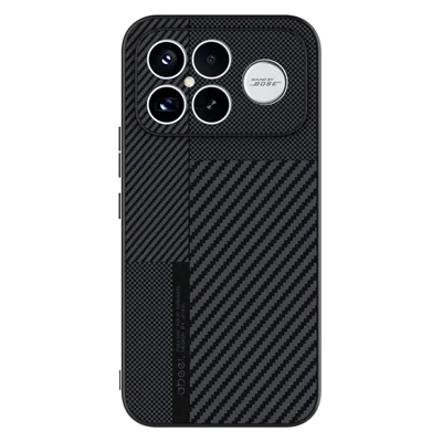 ABEEL voor Xiaomi Redmi K90 Pro Max 5G / Poco F8 Ultra Licht Pantser Magnetisch Hoesje Lyocell Vezel Leer + PC + TPU Anti Val Telefoon Achterkant - Rechthoekig Raster Vezel