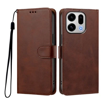 Flipopbeholder til Oppo Find X9 5G / Oppo Find X10 E 5G med wallet, stand og PU-læder - Brun