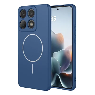 För Motorola Edge 70 Max 5G Magnetisk Hölsterväskning Mot Stöt Absorberande Mjuk TPU Telefon Baklucka - Blå