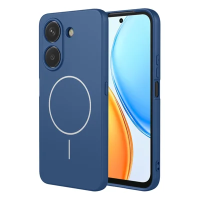 For Honor X7e 4G Magnetic Case Anti Drop Soft TPU Phone Back Cover - Blue