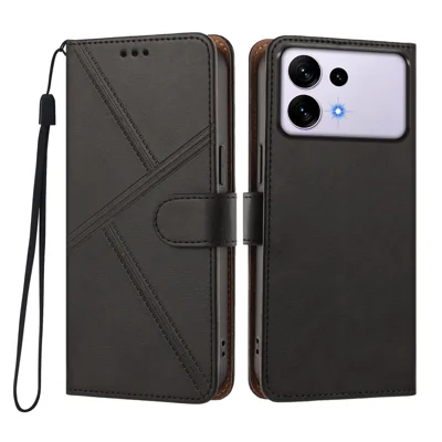Für Samsung Galaxy S27 Ultra Hülle Diamantsteppung PU-Leder Brieftasche Kippdeckel mit Handschlaufe - Schwarz
