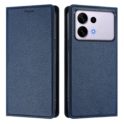  For Samsung Galaxy S27 Ultra Wallet Case RFID Blocking Litchi Texture Leather Mobile Cover - Dark Blue