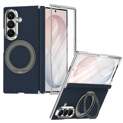 For Samsung Galaxy Z Fold8 Ultra Case with Tempered Glass Film Magnetic Kickstand Hinge Protection Phone Cover - Sapphire