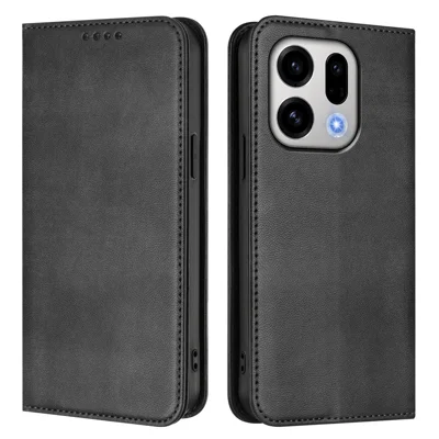 Til Oppo Find X9 5G / Oppo Find X10 E 5G Wallet Cases Retrostruktur RFID-blokerende læderdæksel - Sort
