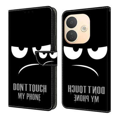 For Xiaomi Redmi Note 17 Pro 5G Wallet Case Magnetic Clasp 3D Pattern Leather Phone Cover - Don't Touch My Phone